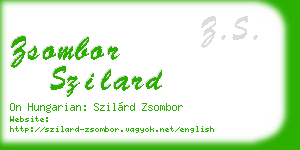 zsombor szilard business card